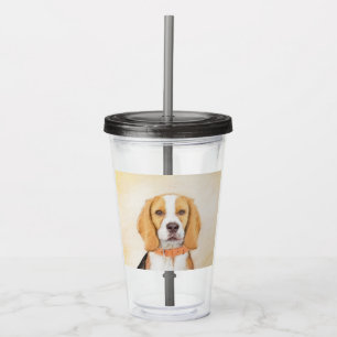 Beagle Hound Dog Schilderij Originele dierlijke ku Acryl Drinkbeker
