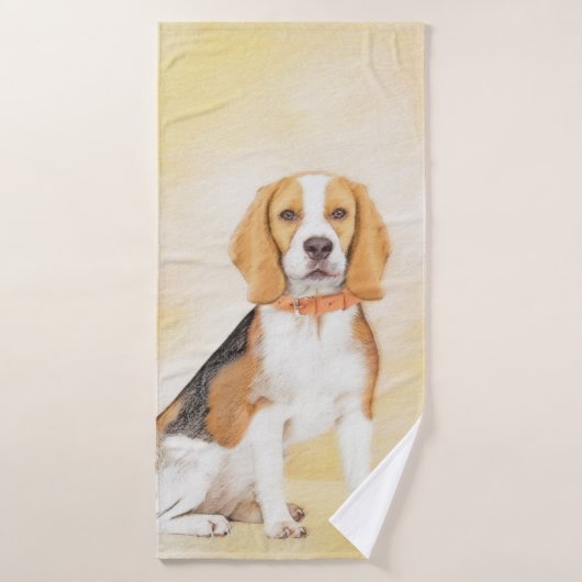 Beagle Hound Dog Schilderij Originele dierlijke ku Bad Handdoek (Badhanddoek)