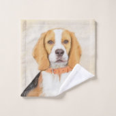 Beagle Hound Dog Schilderij Originele dierlijke ku Bad Handdoek (Wasdoekje)