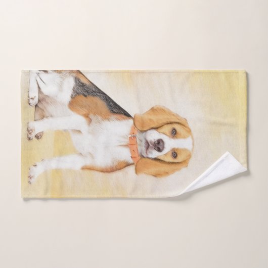 Beagle Hound Dog Schilderij Originele dierlijke ku Bad Handdoek (Handdoek)