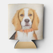 Beagle Hound Dog Schilderij Originele dierlijke ku Blikjeskoeler (Voorkant)