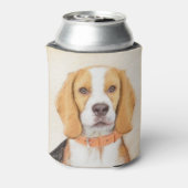 Beagle Hound Dog Schilderij Originele dierlijke ku Blikjeskoeler (Blikje Achterkant)
