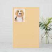 Beagle Hound Dog Schilderij Originele dierlijke ku Briefpapier (Staand voorkant)