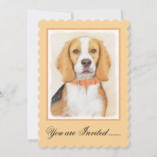 Beagle Hound Dog Schilderij Originele dierlijke ku Kaart