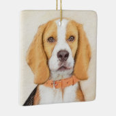 Beagle Hound Dog Schilderij Originele dierlijke ku Keramisch Ornament (Rechts)