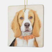Beagle Hound Dog Schilderij Originele dierlijke ku Keramisch Ornament (Links)