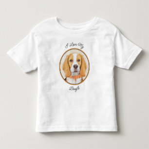 Beagle Hound Dog Schilderij Originele dierlijke ku Kinder Shirts