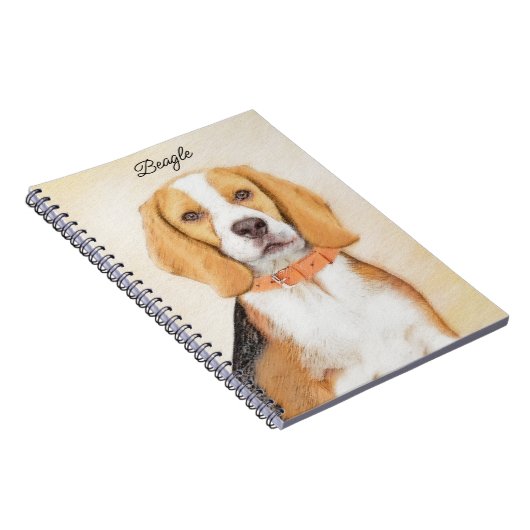 Beagle Hound Dog Schilderij Originele dierlijke ku Notitieboek (Rechterzijde)