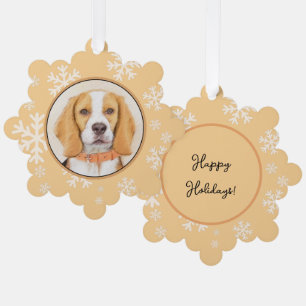 Beagle Hound Dog Schilderij Originele dierlijke ku Ornament Kaart