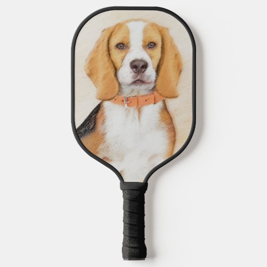 Beagle Hound Dog Schilderij Originele dierlijke ku Pickleball Paddle (Voorkant)