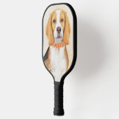 Beagle Hound Dog Schilderij Originele dierlijke ku Pickleball Paddle (Links)