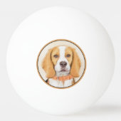 Beagle Hound Dog Schilderij Originele dierlijke ku Pingpongbal (Achterkant)