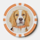 Beagle Hound Dog Schilderij Originele dierlijke ku Poker Chips (Voorkant)