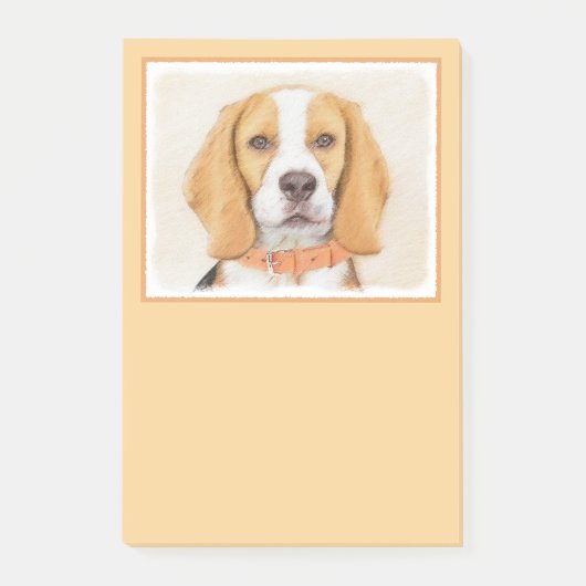 Beagle Hound Dog Schilderij Originele dierlijke ku Post-it® Notes (Voorkant)