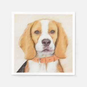 Beagle Hound Dog Schilderij Originele dierlijke ku Servet