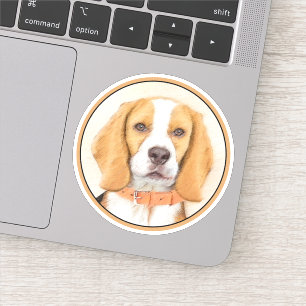 Beagle Hound Dog Schilderij Originele dierlijke ku Sticker