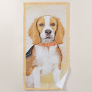Beagle Hound Dog Schilderij Originele dierlijke ku Strandlaken