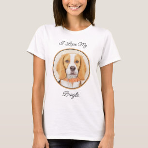 Beagle Hound Dog Schilderij Originele dierlijke ku T-shirt