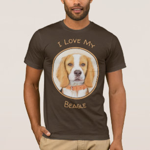 Beagle Hound Dog Schilderij Originele dierlijke ku T-shirt