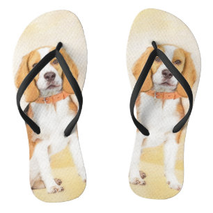 Beagle Hound Dog Schilderij Originele dierlijke ku Teenslippers