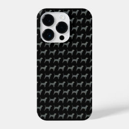 Beagle Hound Dog Silhouet Geel Zwart Raster iPhone 14 Plus Hoesje