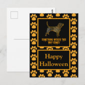 Beagle Hound Dog Silhouet Halloween Sinaasappel Briefkaart (Voorkant / Achterkant)