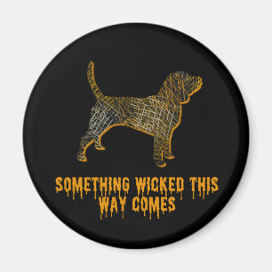 Beagle Hound Dog Silhouette Fun Halloween Magneet