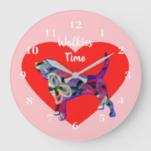 Beagle Hound Dog Valentijn’s Day Heart Pink Grote Klok