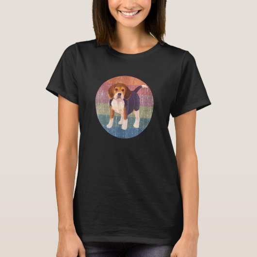 Beagle Hound Dog Waterverf bij zonsondergang T-shirt (Voorkant)