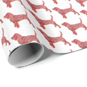Beagle Hound Hond Kerst Silhouet Wit Cadeaupapier (Rol Hoek)