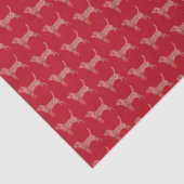 Beagle Hound Hond Kerstmis Silhouet Rood Tissuepapier (Detail)