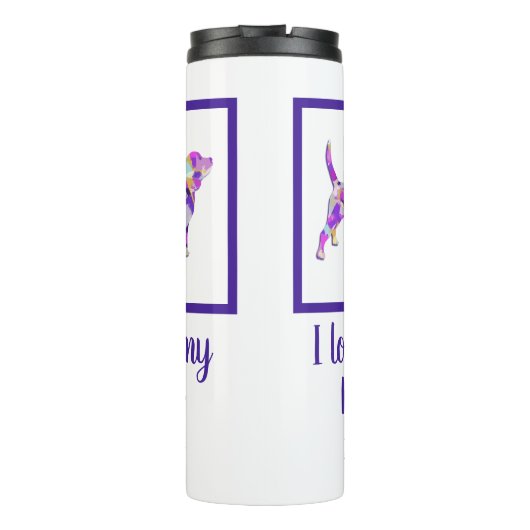 Beagle Hound Hond Schattig Silhouet PPY&B Thermosbeker (Achterkant)