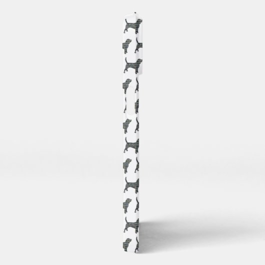 Beagle Hound Hond Schattig Silhouet Raster Wit iPhone Hoesje (Rechterkant)