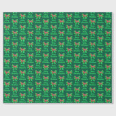 Beagle Hound Merry Christmas Dog & Bow Green Cadeaupapier (Vlak)