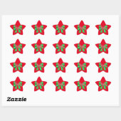 Beagle Hound Red Dog en Green Bow Kerstmis Ster Sticker (Vel)
