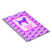 Beagle Hounds Hondenliefhebber Roze & Blue Silhoue Notitieboek (Rechterzijde)