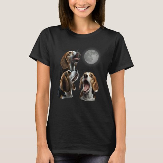 Beagle Howling At Moon for Mom & Dad T-shirt (Voorkant)