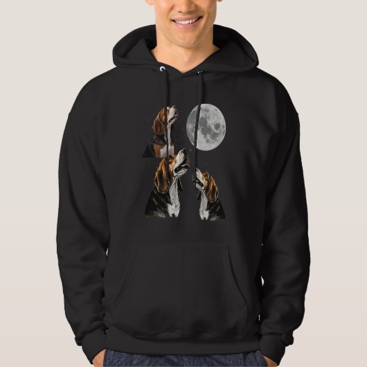 Beagle Howling bij de motorbeagle Hoodie (Voorkant)