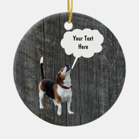 Beagle Howling Dog Ornament (Voorkant)
