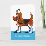 Beagle Howling Funny Birthday Kaart<br><div class="desc">Pas deze tricolor Beagle tekening en ontwerp aan met Andie,  illustrator en maker van Off-Leash Art™. Kute groet voor hondenliefhebbers!</div>