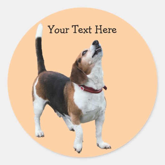 Beagle Howling Schattige Dog Sticker (Voorkant)