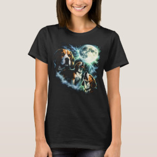 Beagle Huilt naar de Maan – Jachthond Nacht T-shirt
