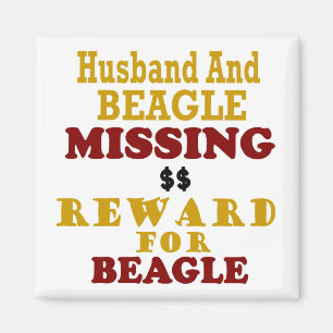 Beagle & Husband Ontbrekende beloning voor beagle Magneet
