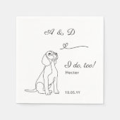 Beagle I Do Too Heart Dog Trouw Monogram Servet (Voorkant)