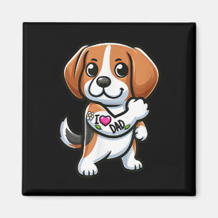 Beagle I Love Dad Funny Dog Tattoo _1 Magneet