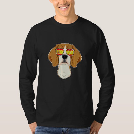 Beagle I Spain Sunglasses I Spanish Flag T-shirt (Voorkant)