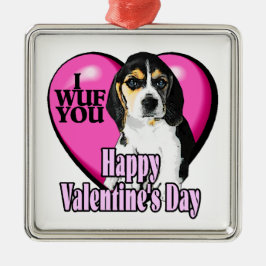 Beagle I Wuf Jou Metalen Ornament