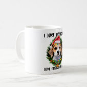 Beagle, ik ben gewoon dol op Kerstmis. Koffiemok (Voorkant links)