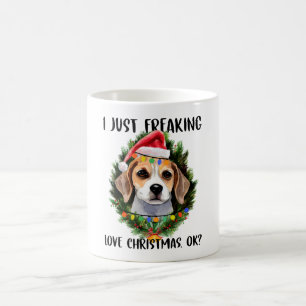Beagle, ik ben gewoon dol op Kerstmis. Koffiemok