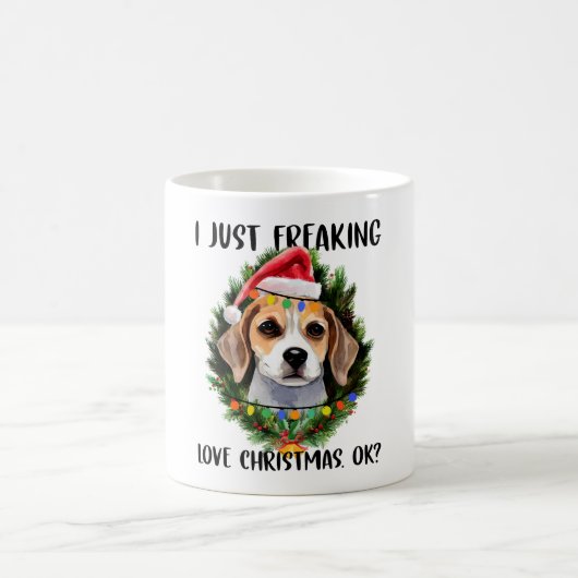 Beagle, ik ben gewoon dol op Kerstmis. Koffiemok (Center)